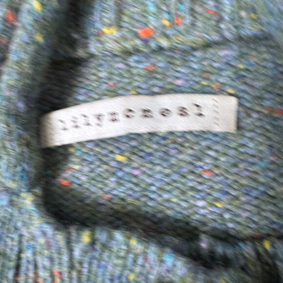 Lily McNeal Wool Cashmere Sweater Cardigan L Blue Chunky Knit Speckled Button Up - Picture 4 of 9